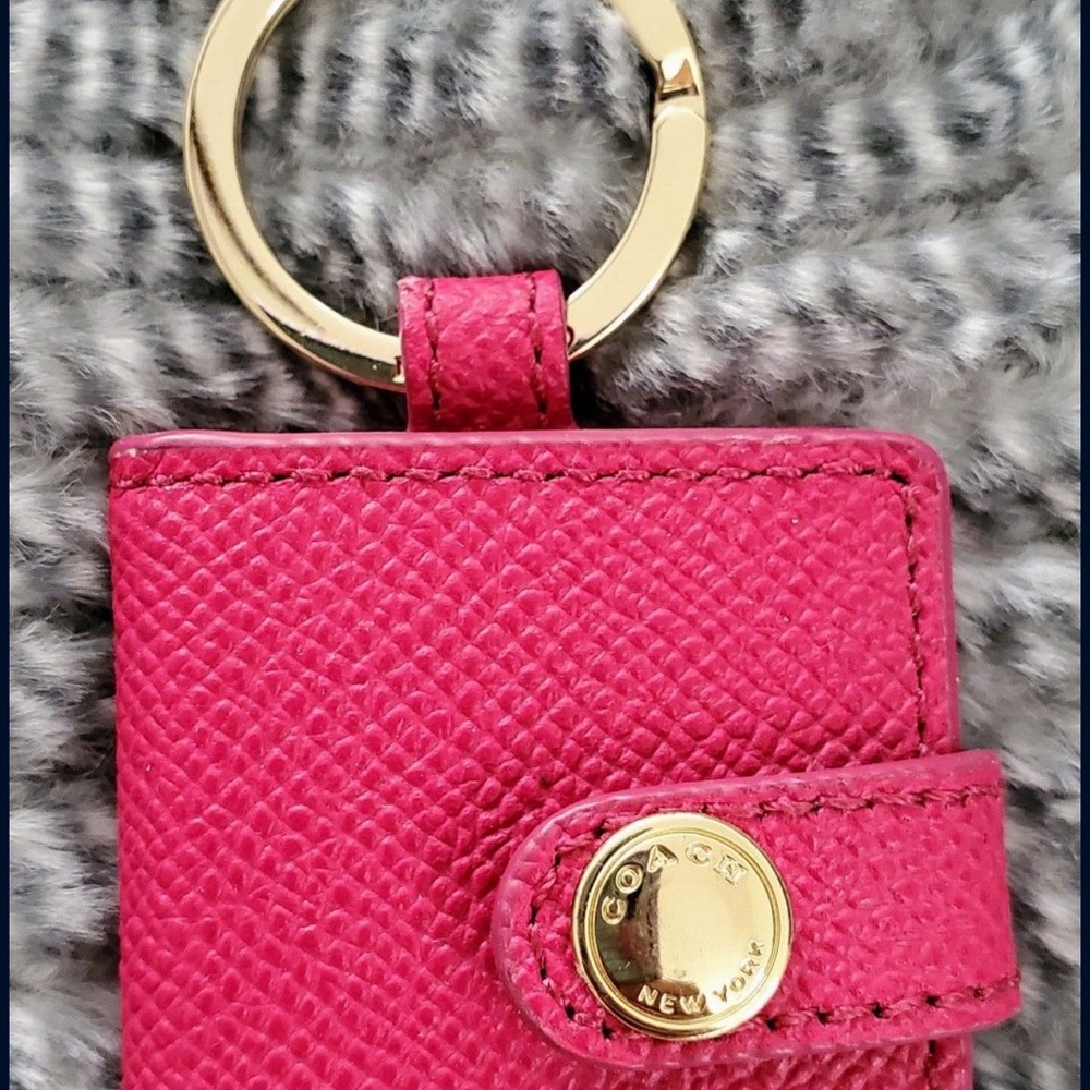 Coach Fuchsia photo Key Holder with Gold Accents